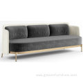 Modern chrome steel base and comfortable fabric tapesofa